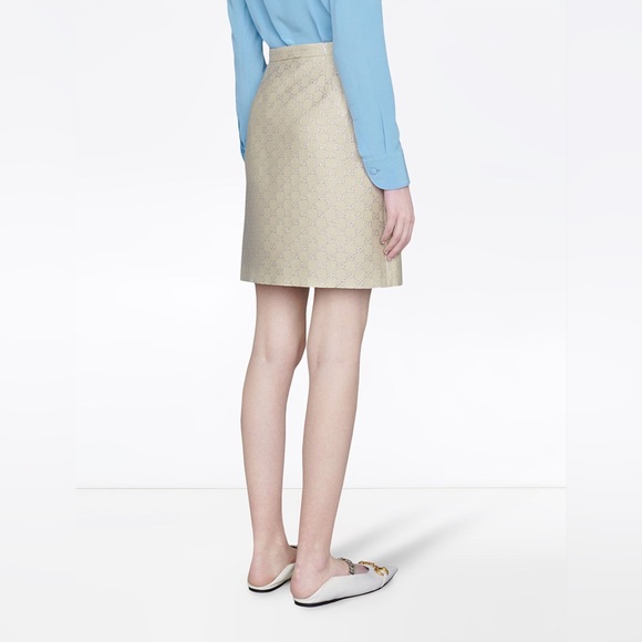 GUCCI light lamé GG mini skirt - Picture 4 of 10